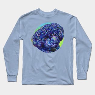 Opalescent Black Poodle Colorful Dog Long Sleeve T-Shirt